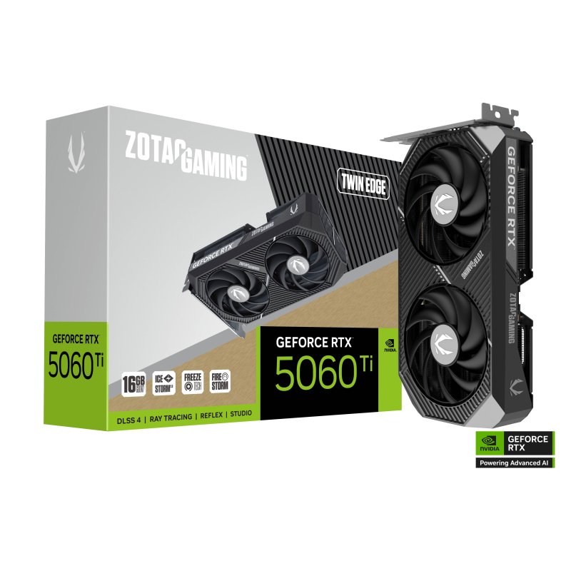 TARJETA DE VIDEO ZOTAC RTX 5060 TI 16GB OC TWIN EDGE